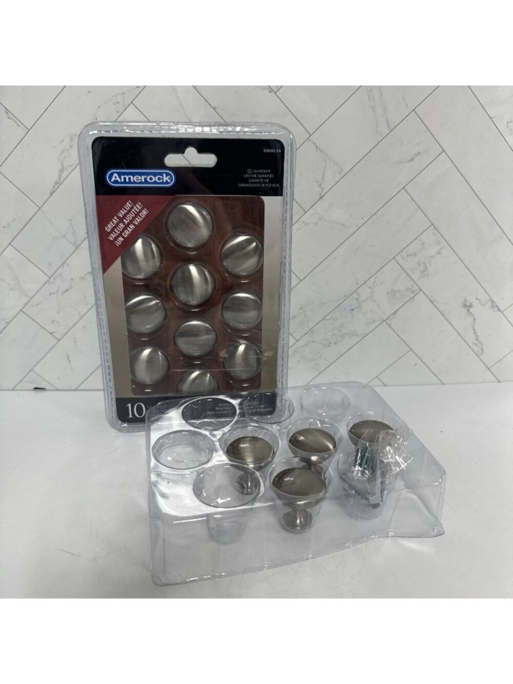 Amerock Cabinet Knobs Satin Nickel 10 pack (69071) w/4 Extra 1-1/4 Diameter